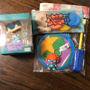 Rugrats stationary, figurine and keychain
